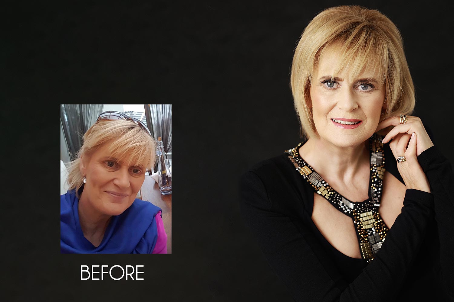 before-after makeover photoshoot with hair and makeup by olga klofac photography mayo sligo roscommon galway leitrim athlone longford dublin