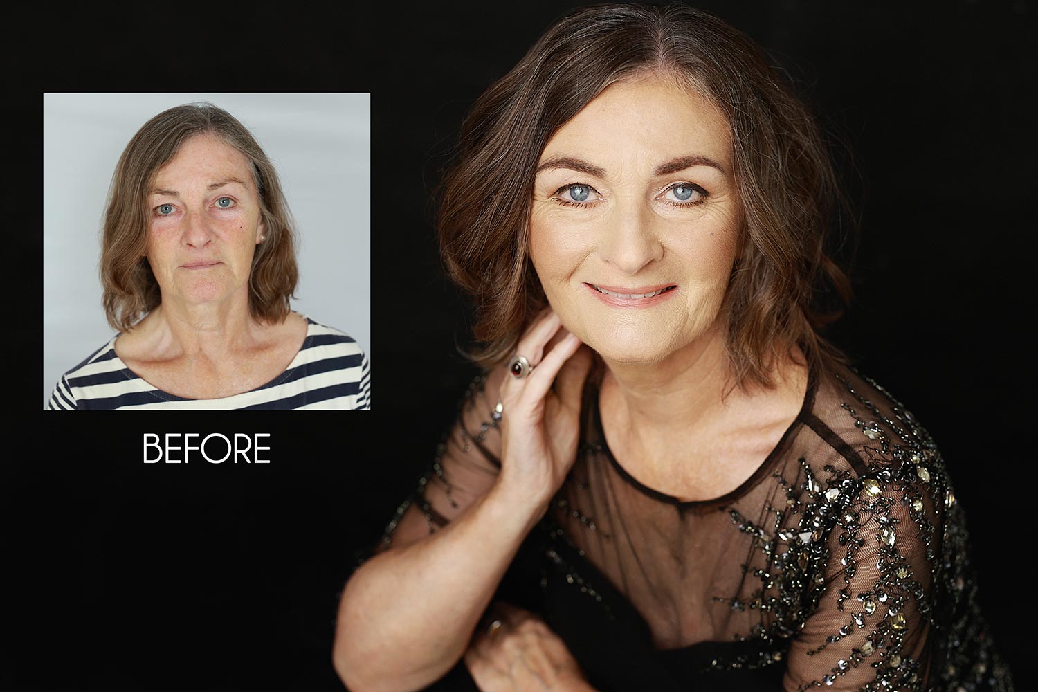 before-after makeover photoshoot with hair and makeup by olga klofac photography mayo sligo roscommon galway leitrim athlone longford dublin